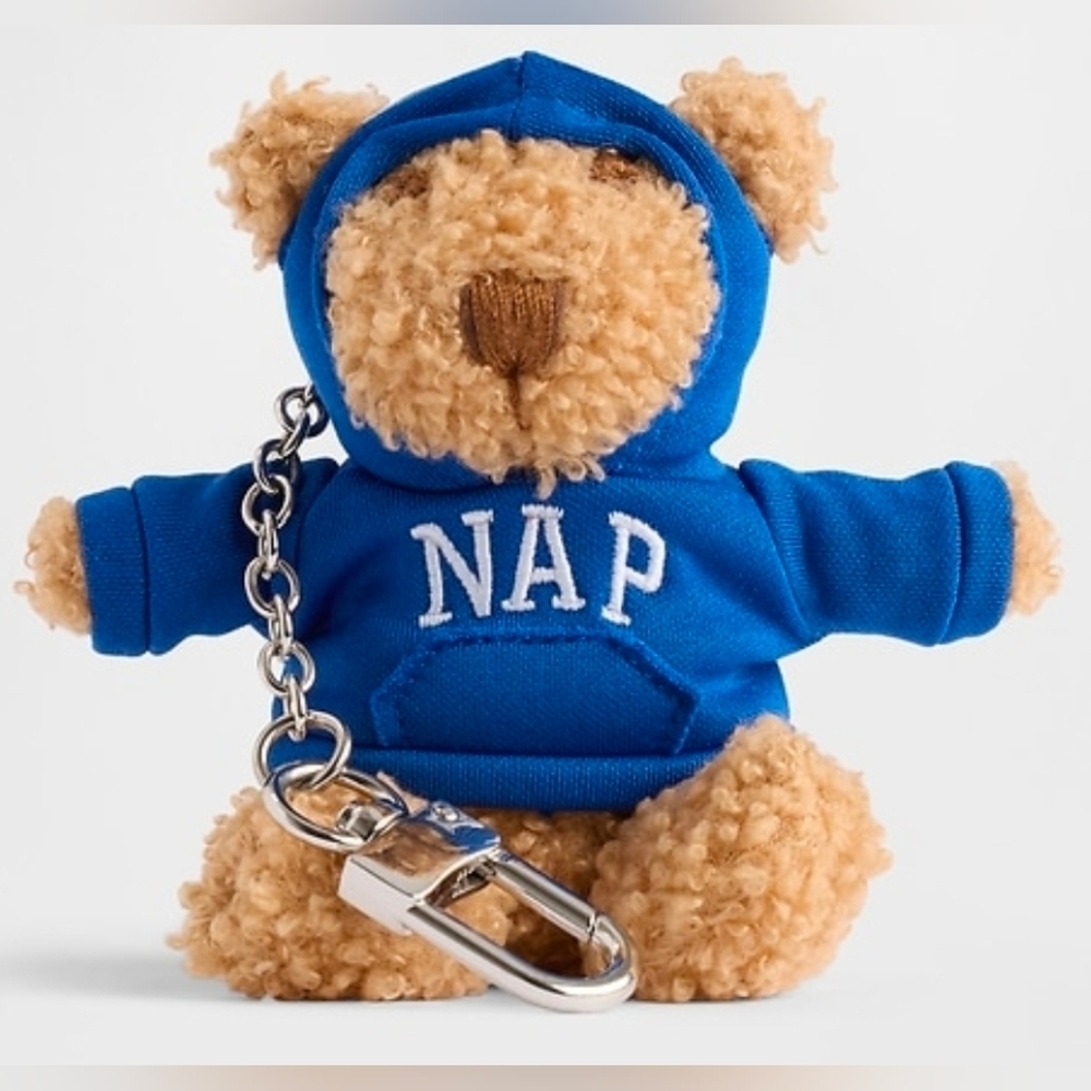 GAP Brannan Bear Nap Hoodie Keychain Charm, New